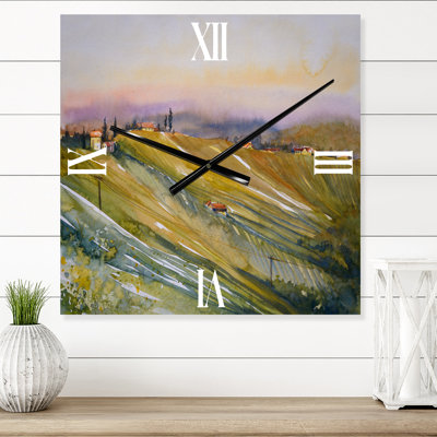 Vineyard At Dawn In Tuscany Italy - Country Wall Clock