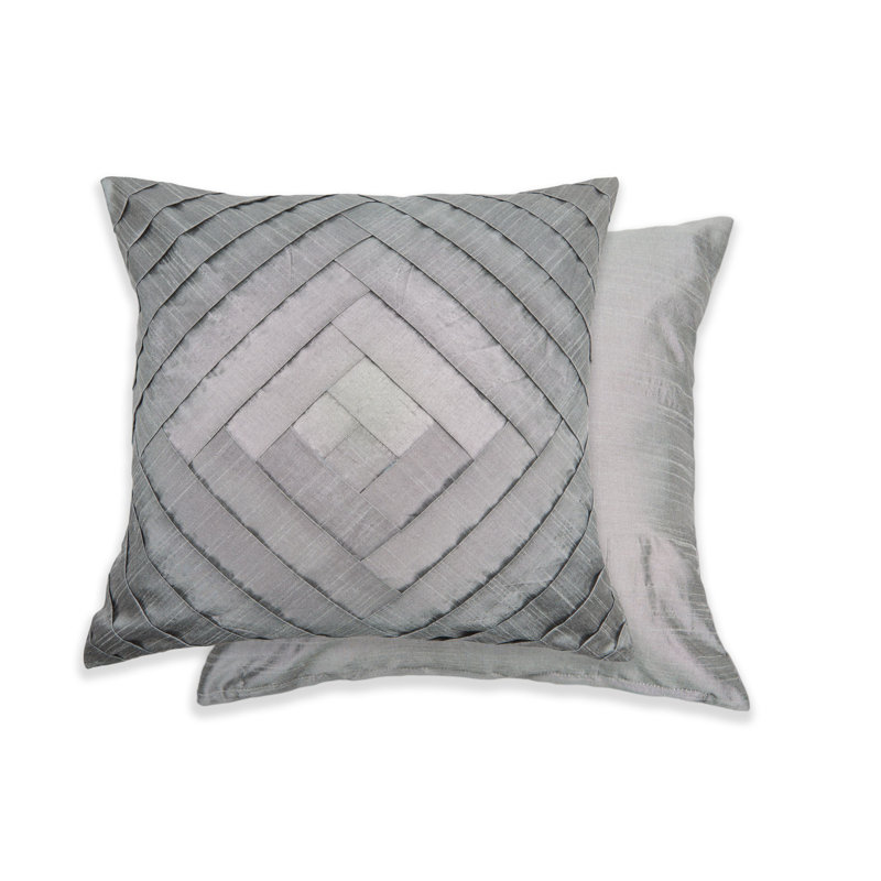 Bowery Geometric Square Scatter Cushion, Grey