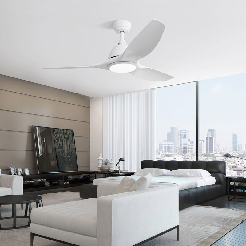52" Ceiling Fan with LED Light, White
