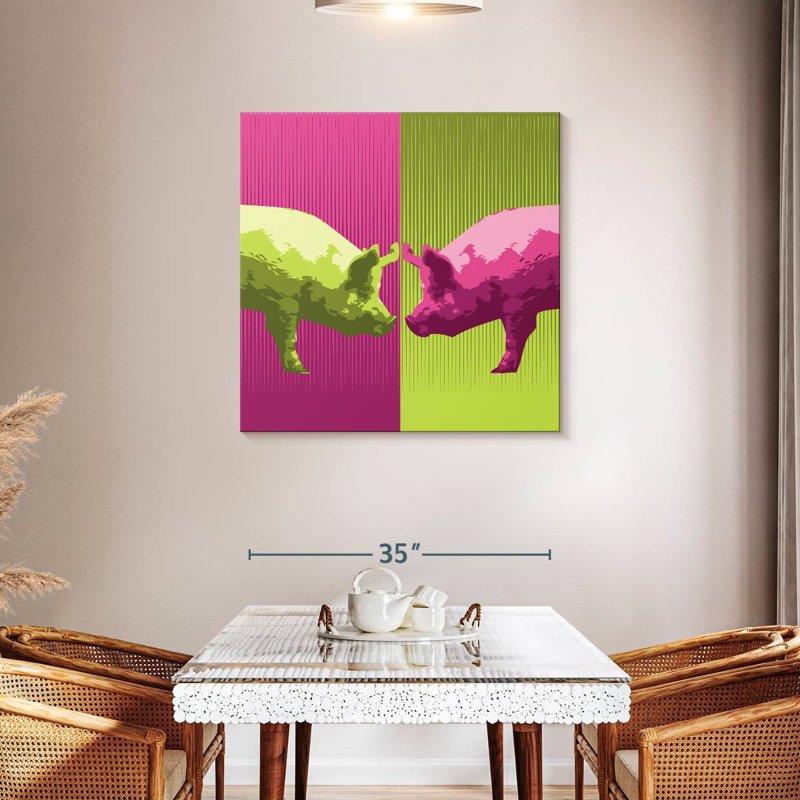 Brampt Neon Pigs, 36" H x 36" W