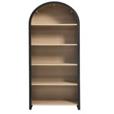 Evie Arched Narrow Bookcase Display Cabinet In Black