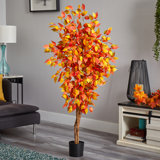 Arbre d'automne ficus d'automne - pièce ficus artificiel 60 po dans un ensemble autoportant