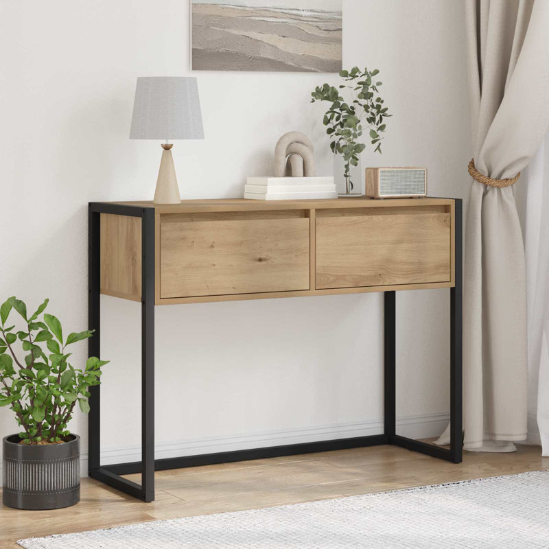 Metal Base, Artisian Oak
