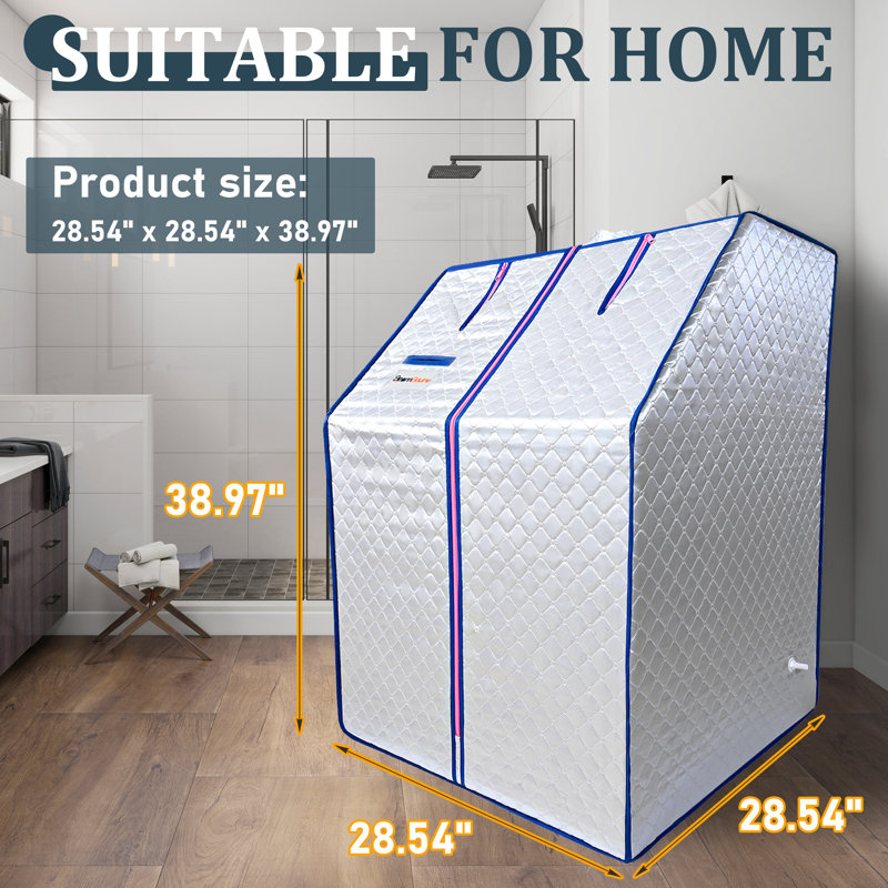 Portable Full-Size Steam Sauna Tent with 2L 1000W Steam Generator & Chair