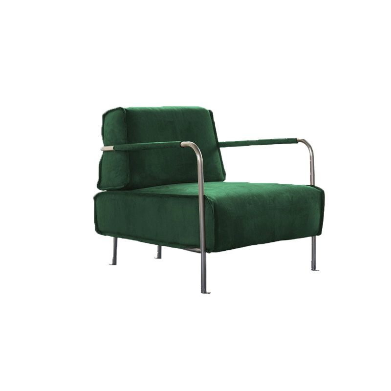 Fauteuil de 29,52 po Bonaire Bonaire, Microfibre / suédine vert, Argenté