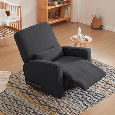 Azizi 33" Wide Modern Chenille Swivel Glider