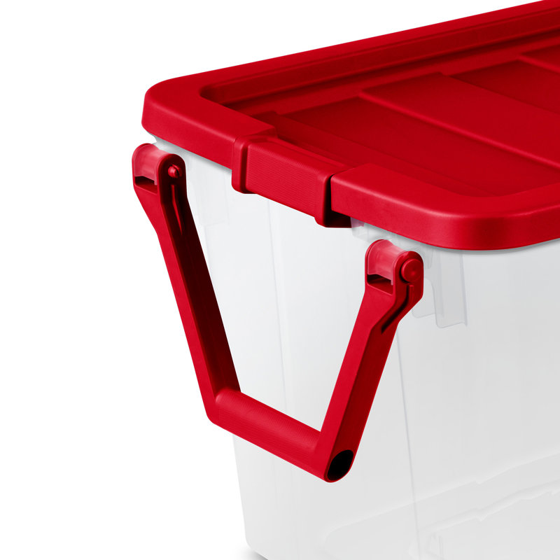 Sterilite 160 Qt Wheeled Storage Box, Large Plastic Container with Lid, 4 Pack