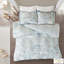 Housse de couette 3 pièces en coton à motifs floraux et géométriques, réversible.