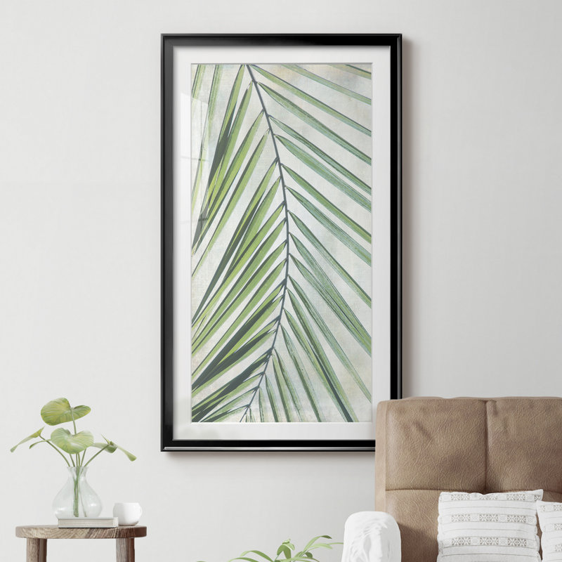 Palm Escape I - Reproduction d'art graphique sur papier encadré, Papier noir, H 14,5 po x l 26,5 po x P 1,5 po