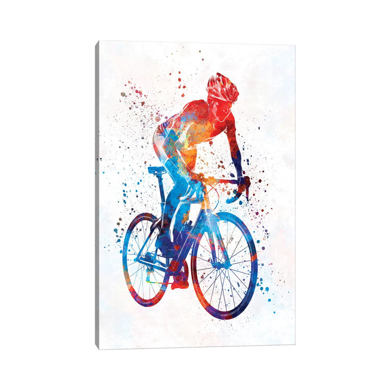 Woman Triathlon Cycling by Paul Rommer - Wrapped Canvas Painting, 101.6cm H x 66.04cm W x 1.91cm D