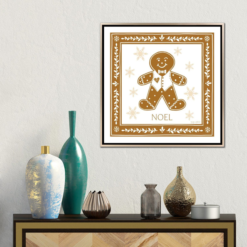 «Gingerbread Man», reproduction d'art sur toile encadrée, Champagne, Impression dans un cadre flottant sans passe-parto