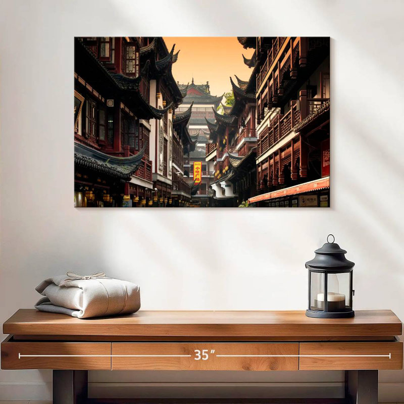 Ravi architecture dans le jardin Yuyuan, H 16 po x l 24 po