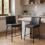Upholstered Counter Stool with Metal Frame