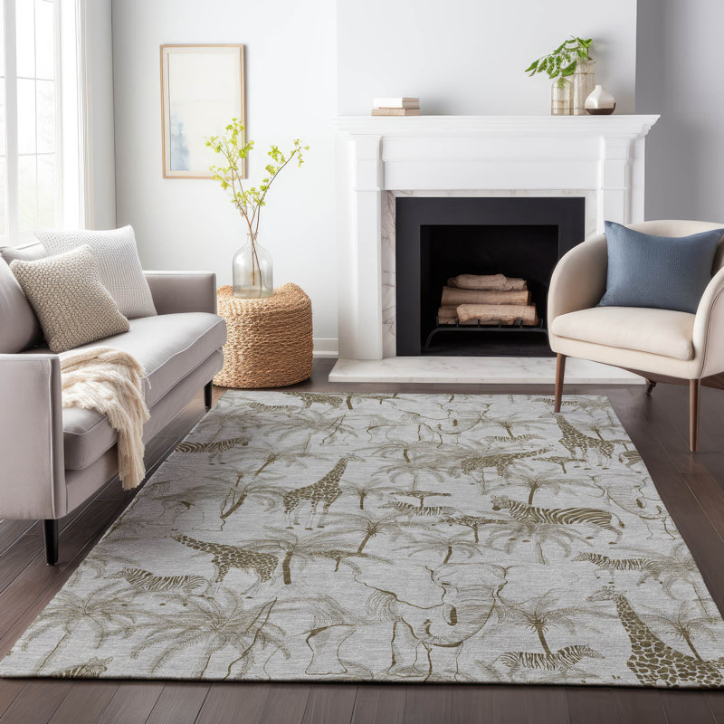Tapis de qualité supérieure lavable à la machine Cerrito AMF202 brouillard 1 pi 8 po x 2 pi 6 po, Rectangle 10 pi x 14 pi