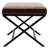 20" Square Faux Leather Ottoman With Metal X-Base, Modern Industrial Accent Stool For Living Room, Bedroom, 18'' Height-1088812225