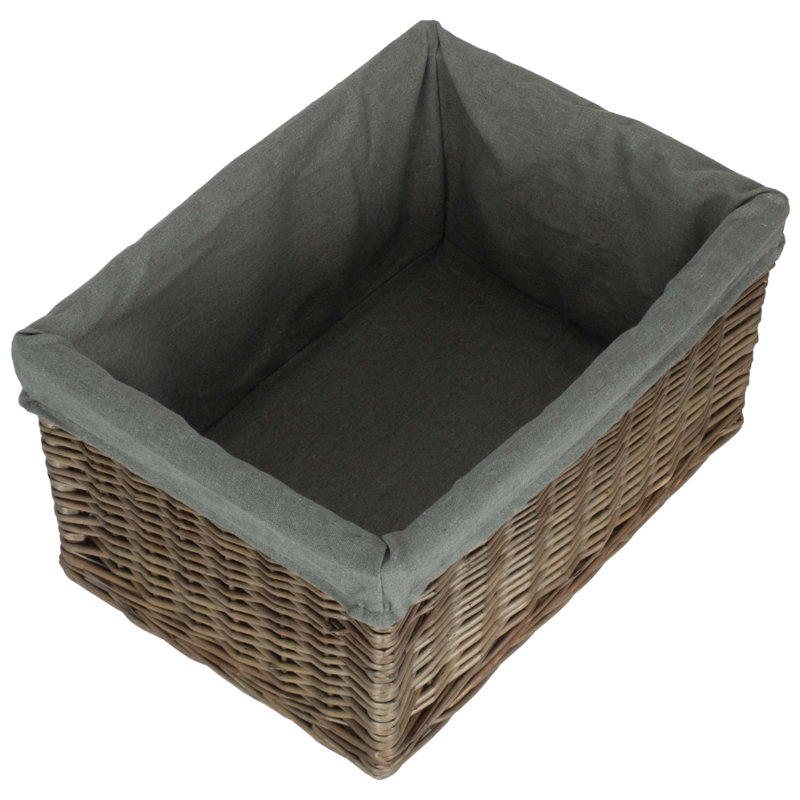 House of Hampton Wicker Decorative Basket, Antique Wash Grey