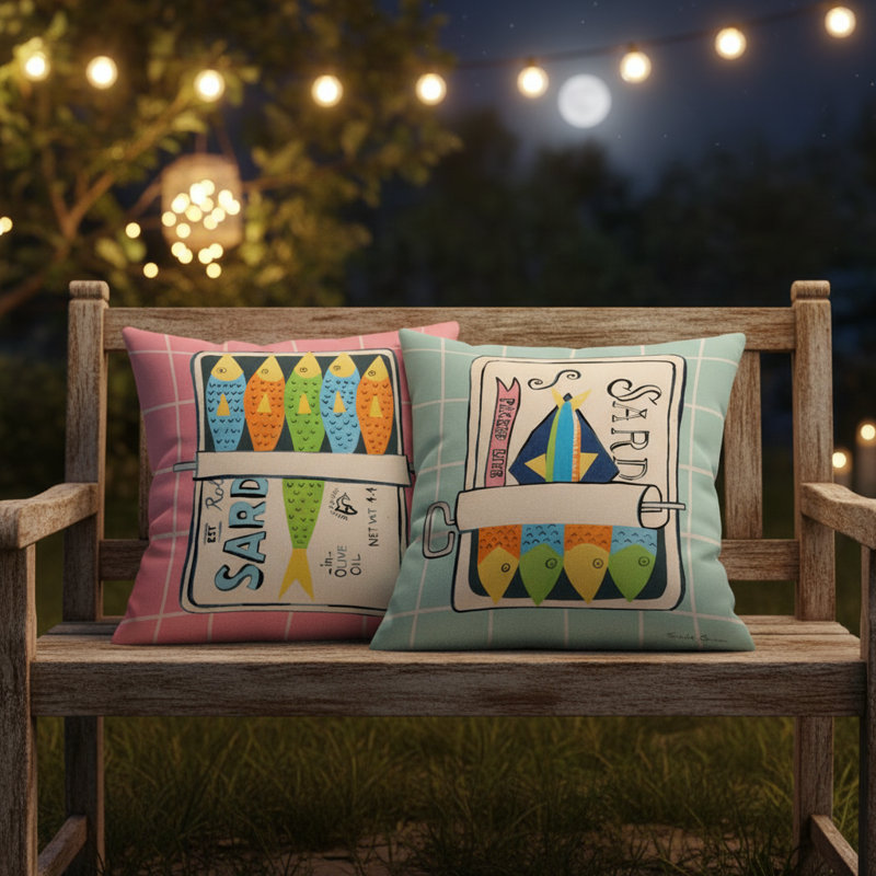 Sardines Throw Pillow 18" x 13"