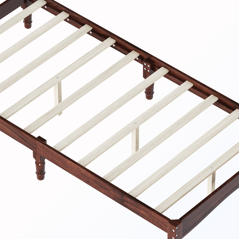 Lit simple en bois avec tête de lit en forme de gourde, Noyer