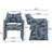 Mid Century Upholstered Arm Accent Chair with High Back-221980257