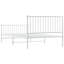 Metal Bed Frame with Headboard and Footboard White-1949012229