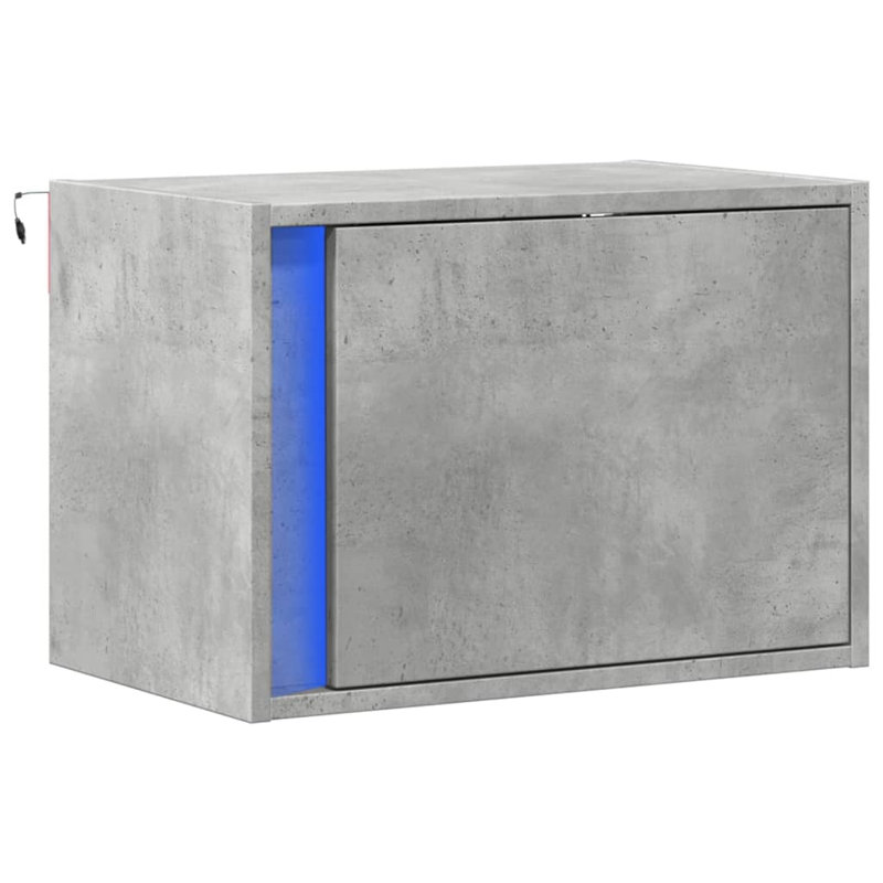 Daryana 50cm W Manufactured Wood Bedside Table, Concrete Grey