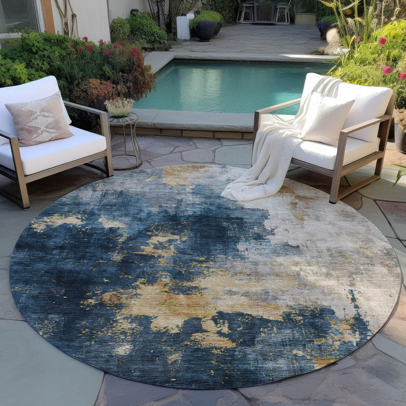 Tapis d'intérieur / extérieur bleu Fibra , 8 pi x 8 pi