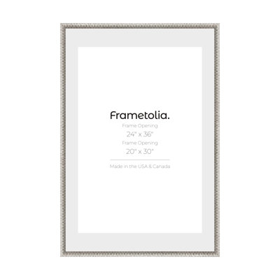 Frametolia Silver Art Deco Wall Frame - 7/8" Width - Wide Mat
