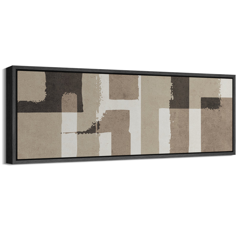«Mid Century Shape Abstract Geometric Minimalist», reproduction sur toile, H 20 po x l 60 po, Noir, noir, noir, noir
