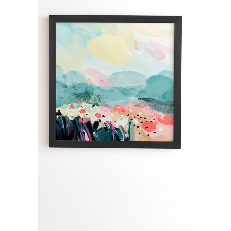 «Spring Landscape» par Lunetricotee - impression d'art graphique, H 20 po x l 20 po x p 2 po, Armature en bambou