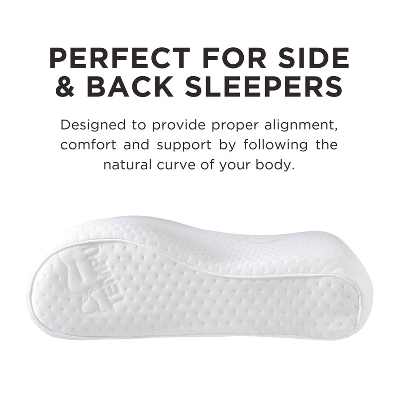 Tempur-Ergo Neck Memory Foam Extra Firm Pillow, 2 Pack, Medium Profile