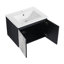 Meuble-lavabo mural 24 po avec lavabo en céramique et porte d'armoire à fermeture en douceur, ensemble KD