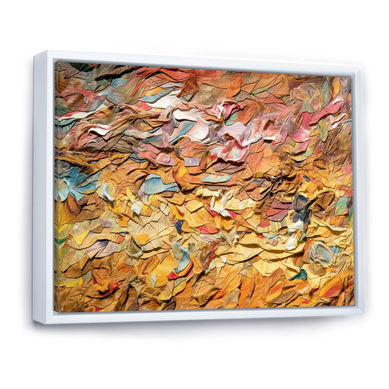 Terracotta Bliss Texture Abstract I - Art abstrait, peinture murale, salon, H 12 po x l 20 po x P 1 po, Cadre flottant blanc
