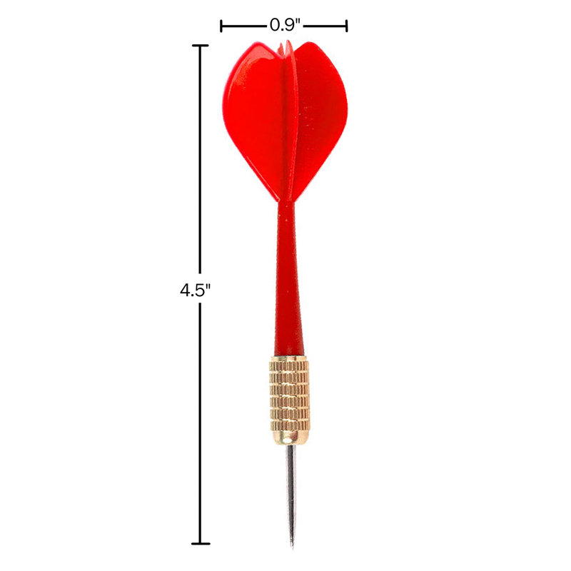 Jeu de fléchettes en acier à pointe en acier - ensemble de six fléchettes en laiton de 10 grammes avec 2 couleurs de vol fines en plastique - idéal pour le jeu en équipe de Trademark Games (bleu et rouge)