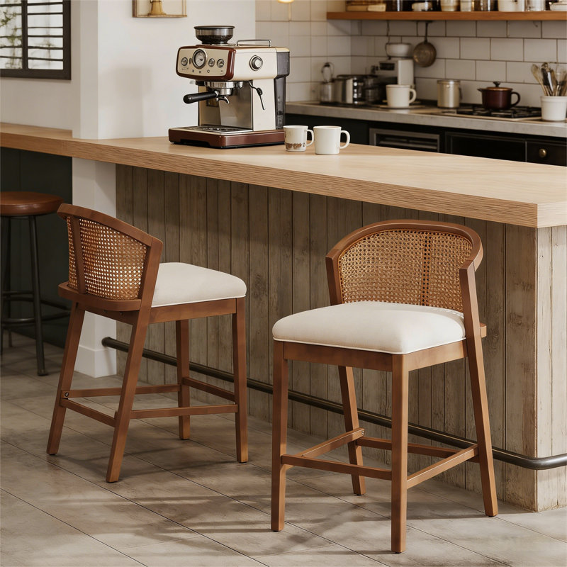 Ensemble de 2 tabourets de comptoir Tatti, Brun