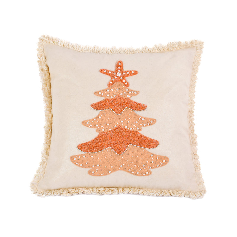 Fringe Cotton Reversible Throw Pillow