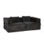 Canapé à compression, canapé-lit à plancher convertible avec structure de forme fixe, canapé modulaire sans os sans causeuse, sans assemblage requis, tissu chenille, pour la chambre du salon, noir