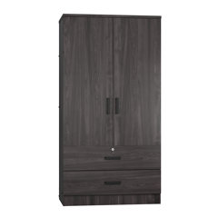 Walnut Hight Wardrobe Storage Cabinet 70.87 in. H x 39.37 in. W x 19.49 in. D, Brown