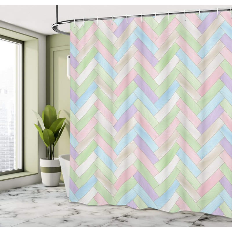 Shower Curtain with Hooks Included, 70"H x 69"W