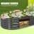 Rokesha Galvanized Raised Garden Beds Outdoor, Oval Round Metal Planter Box (Quartz Gray)-1010096097