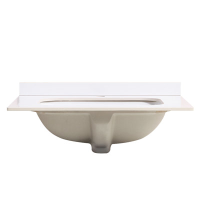 Meuble-lavabo blanc en céramique 24 po, conception exquise, facile à nettoyer et à installer rapidement 24 po, blanc, longue durée de vie, teinture, assemblage