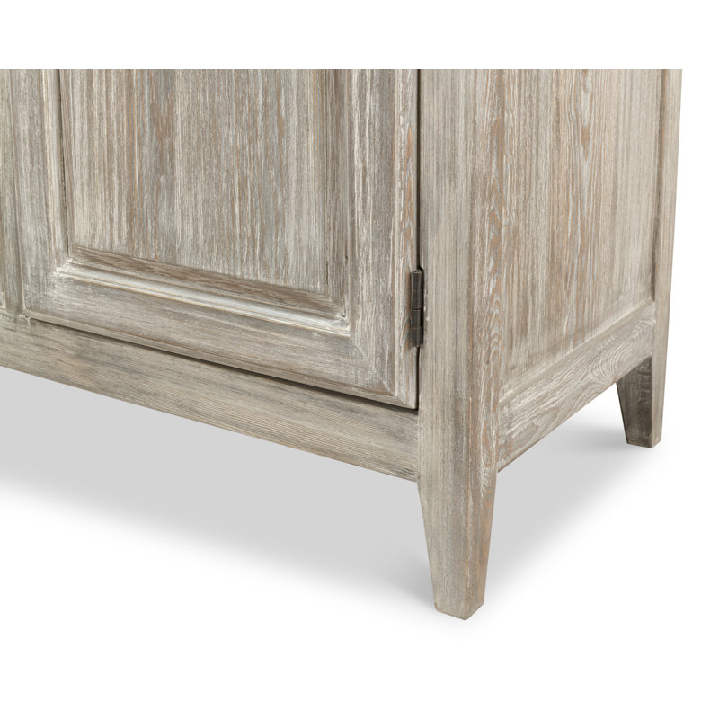 Rustic Gray Pine 54'' Solid Wood Sideboard with Black Hardware