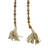Mango Wood Handmade Hexagon Carved Geometric Long Beaded Garland with Tassel-71097644