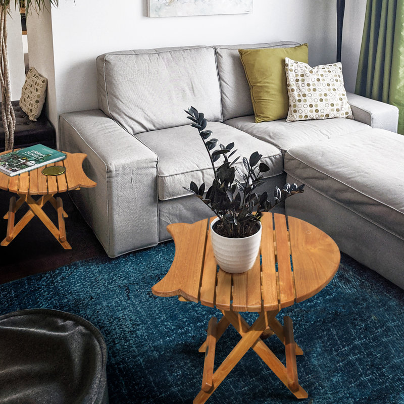 Table d'appoint pliante en bois Wiebe