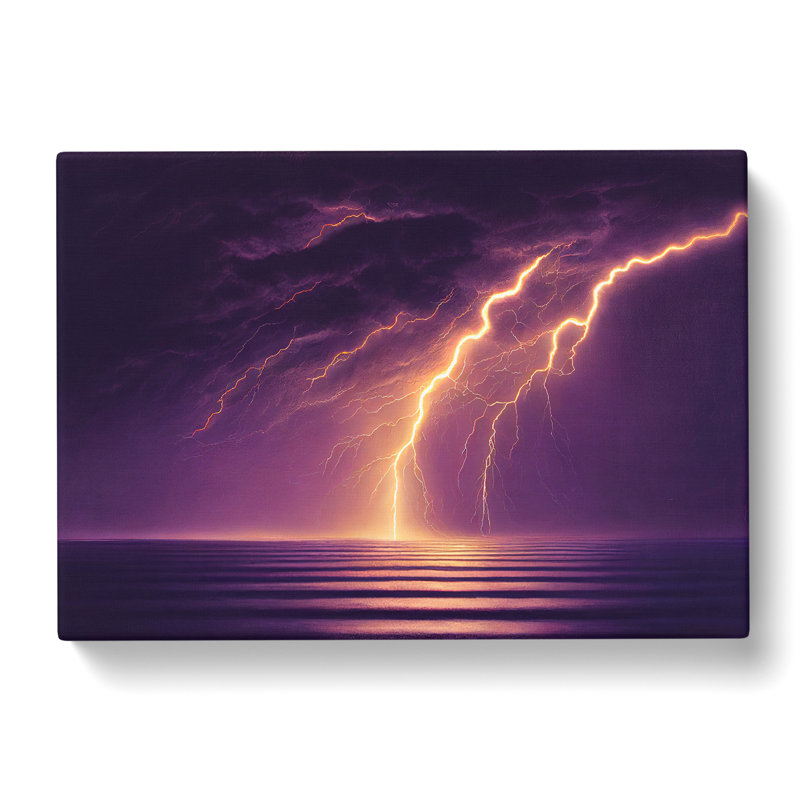 Beautiful Lightning Storm - Wrapped Canvas, 40cm H x 60cm W x 3cm D