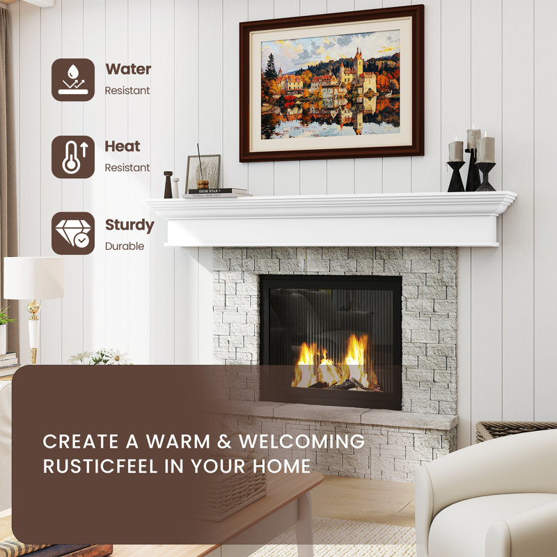Fireplace Mantel, 60", White