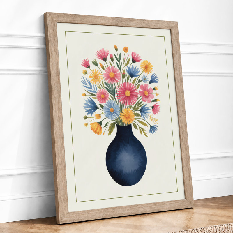 Abundant Floral Bouquet Botanical - Framed Print, A1 - 84.1 x 59.4 cm, Oak