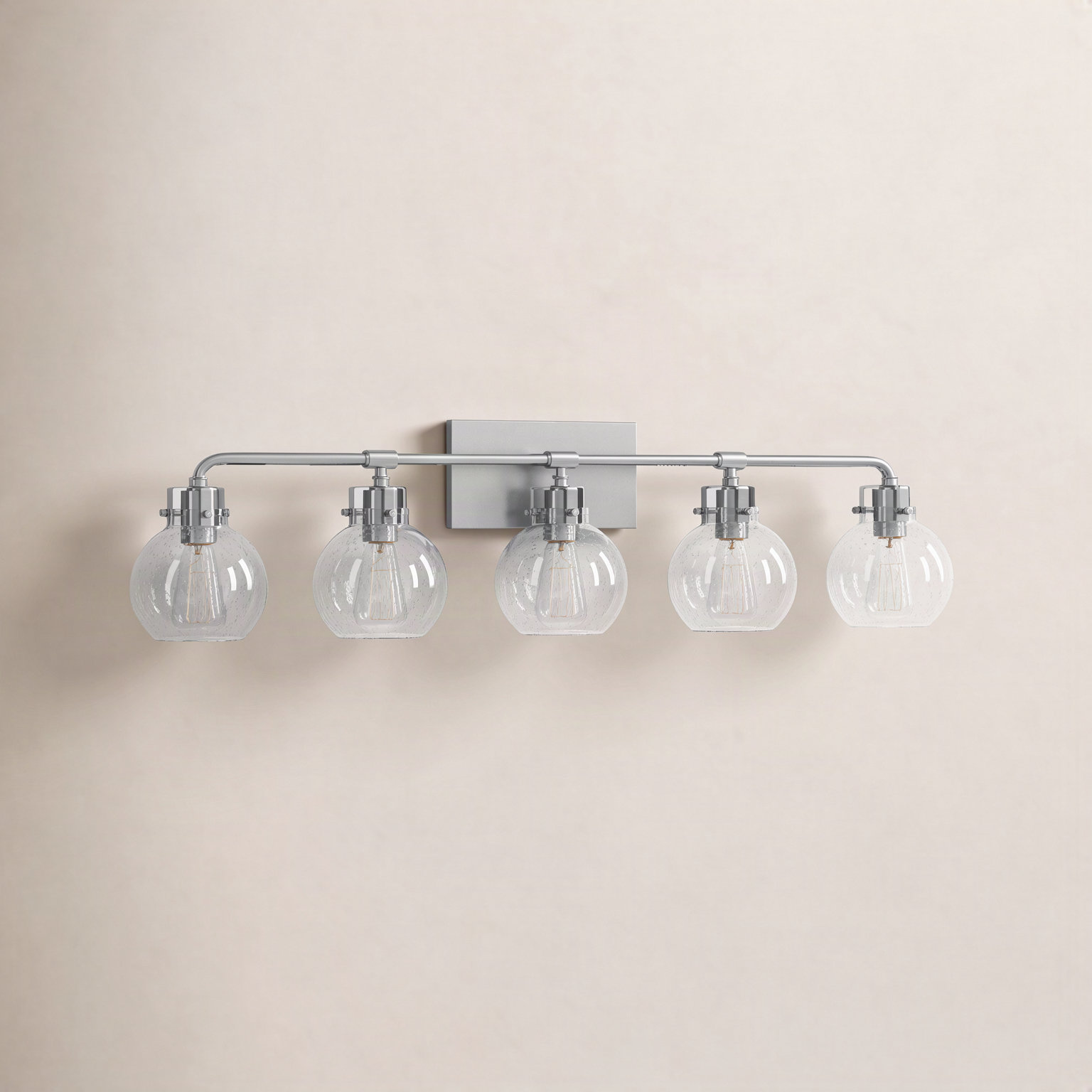 Byrne 5 Light Dimmable Vanity Light, Satin Nickel