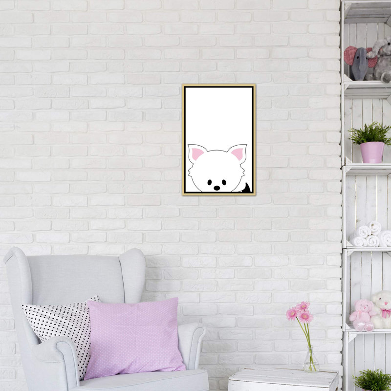 Art peekaboo ii, H 26 po x l 18 po x P 1,5 po, Toile encadrée d'or