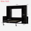 Lit escamotable en bois avec tablettes et armoires de rangement