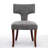 2 Mid Century Modern Dining Chairs, Gray Linen Upholstered Chairs With Alluring Curved And Copper Nails, Hardwood Frame Pleasant Foam Cushion Of 2 In Gray. Nails. Frame, Cushion. Ergonomic-1628884524